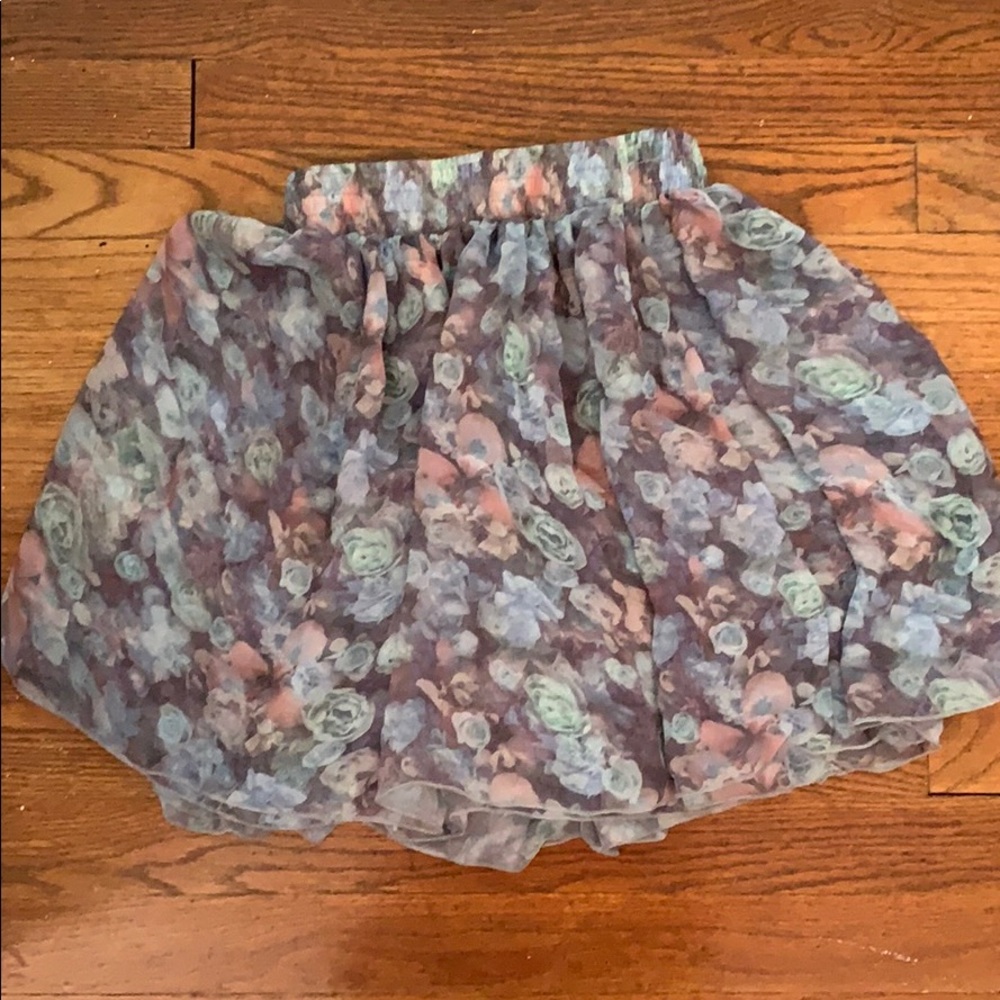 American Apparel Chiffon Floral Skirt